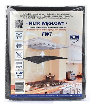 Universālais ogles filtrs virtuves tvaika nosūcējam KM-FW1